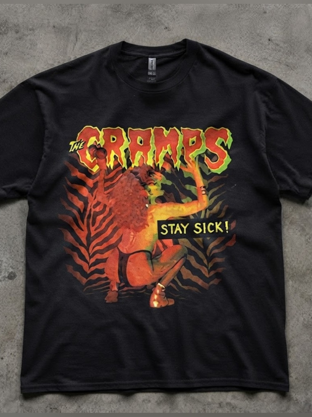 Gildan Unisex’s Black The Cramps "Stay Sick!" Graphic Tee
